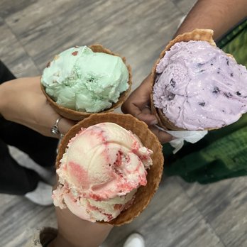 Solano Yogurt & Ice Cream - Pistachio (Partially eaten, top left), Huckleberry (Partially eaten, top right), Strawberry Cheesecake (Bottom middle) - Ice Cream & Frozen Yogurt Near Me - Albany, California Solano Yogurt & Ice Cream - Pistachio (Partially eaten, top left), Huckleberry (Partially eaten, top right), Strawberry Cheesecake (Bottom middle) - Ice Cream & Frozen Yogurt Near Me - Albany, California