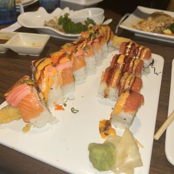 Tokyo Hana - Another view of the Basic Roll to the right and the Floresta Roll to the left - Sushi Bars Near Me - Albuquerque, New Mexico Tokyo Hana - Another view of the Basic Roll to the right and the Floresta Roll to the left - Sushi Bars Near Me - Albuquerque, New Mexico