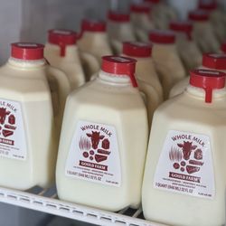 Roadside Store & Cafe - Gould farm milk for purchase in the fridge!