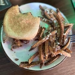 Tap & Barrel Tavern - Brisket sandwich with parm fries!!