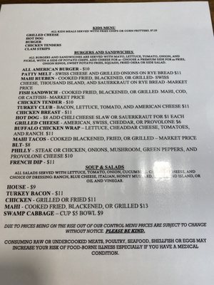 Menu photo 4 Jolly Gator Fish Camp Geneva, FL