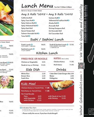 Menu photo 6 Gohan Japanese Cuisine Southington, CT