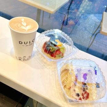 Cafe Dulce - Latte and selected cake and pastry. - Coffee & Tea Near Me - Los Angeles, California Cafe Dulce - Latte and selected cake and pastry. - Coffee & Tea Near Me - Los Angeles, California