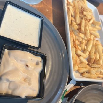 Civil Libation - Civil Libation's homemade ranch and chipotle ranch with fries - New American Near Me - Virginia Beach, Virginia