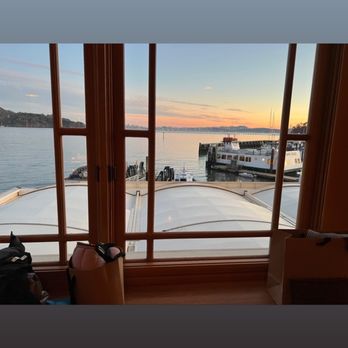 The Bungalow Kitchen - Pier view from upstairs window table. - New American Near Me - Tiburon, California