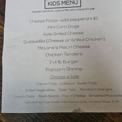Kids Menu