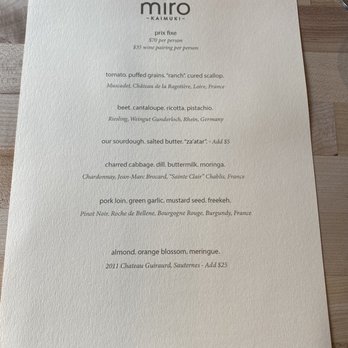 Miro Kaimuki - Menu - April - Asian Fusion Near Me - Honolulu, Hawaii Miro Kaimuki - Menu - April - Asian Fusion Near Me - Honolulu, Hawaii