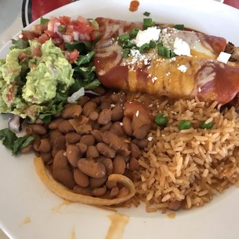 El Charro Cafe - Carne Seca Enchiladas with Charro Beans - Tacos Near Me - Tucson, Arizona