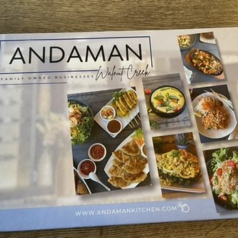 Andaman Thai - Cover of the menu at Andaman Thai in Walnut Creek. - Thai Near Me - Walnut Creek, California