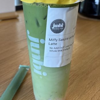 Junbi Matcha & Tea - Miffy Sakura Lychee Matcha Latte - Bubble Tea Near Me - Mountain View, California