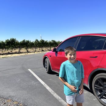 Amavi Cellars - Charging the Tesla - Wineries Near Me - Walla Walla, Washington