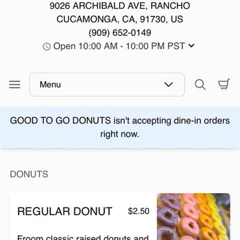 Good To Go Donuts - Prices - Donuts Near Me - Rancho Cucamonga, California Good To Go Donuts - Prices - Donuts Near Me - Rancho Cucamonga, California