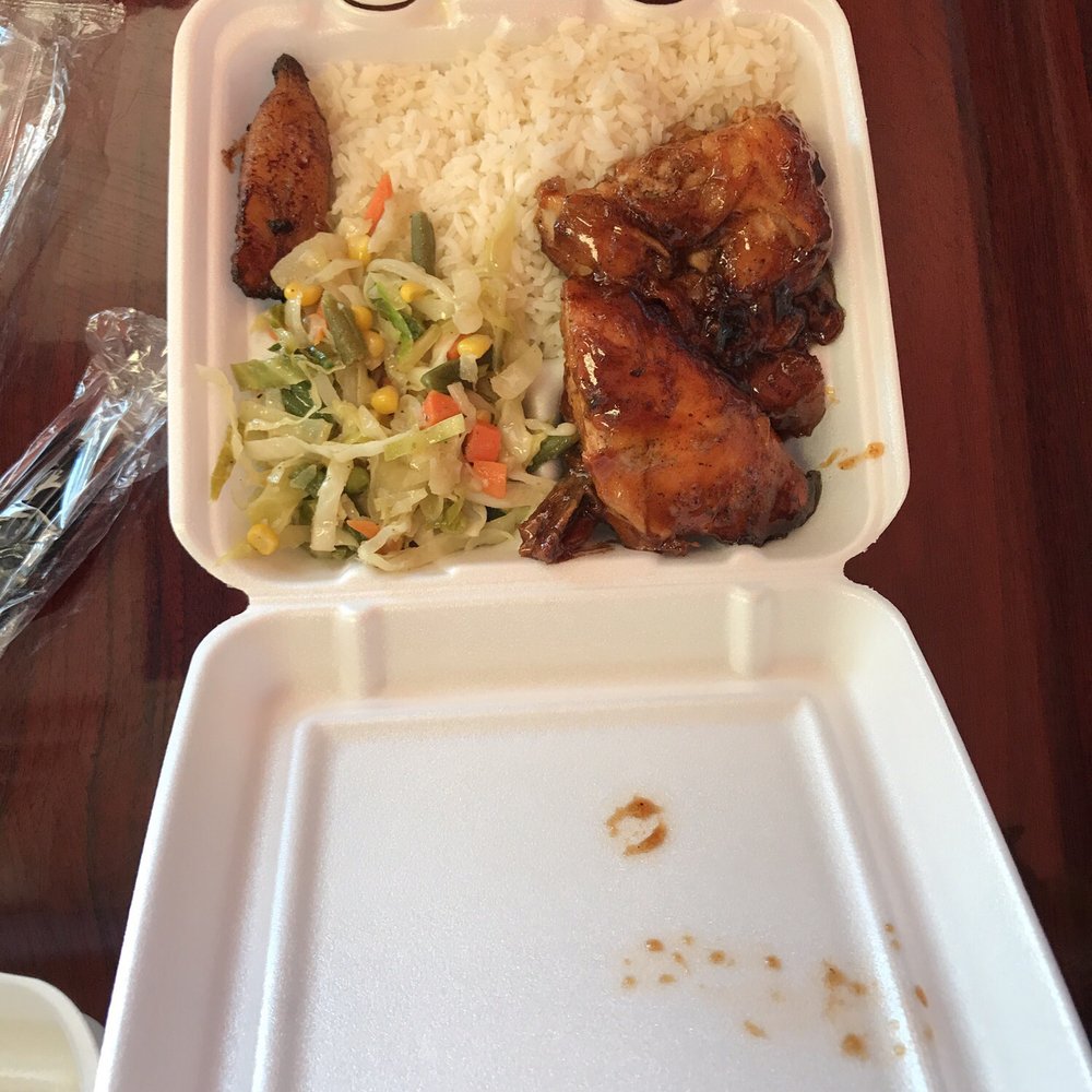 Golden Krust - My nephew's BBQ chicken with rice and cabbage. - Caribbean Near Me - Morrow, Georgia Golden Krust - My nephew's BBQ chicken with rice and cabbage. - Caribbean Near Me - Morrow, Georgia