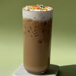 Fruitea Refreshers - Spring Release! - Fruity Cereal Espresso: espresso, milk, white chocolate and lavender with white chocolate cream top