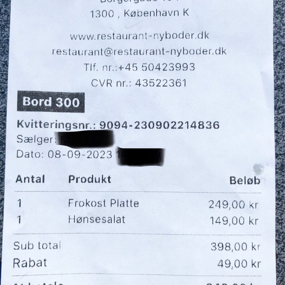Nyboders Køkken - Receipt... - Danish Near Me - København