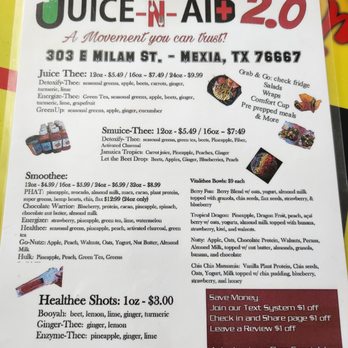 Thee Juice N Aid - Summer 22 menu - Juice Bars & Smoothies Near Me - Mexia, Texas Thee Juice N Aid - Summer 22 menu - Juice Bars & Smoothies Near Me - Mexia, Texas