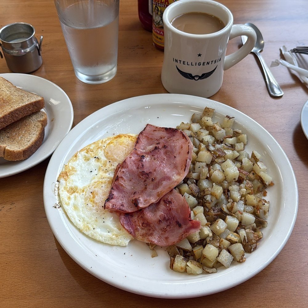 Over Easy, Deli Ham and Potatoes