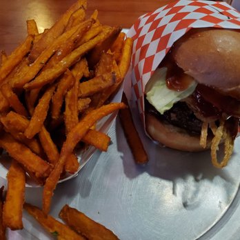 Burger Me! - Stuffed Burger combo w/sweet potato fries ~ deLISH!! - American Near Me - Reno, Nevada
