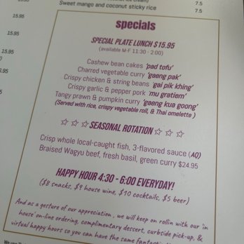 Soi 4 Bangkok Eatery - Normal menu specials - Thai Near Me - Oakland, California Soi 4 Bangkok Eatery - Normal menu specials - Thai Near Me - Oakland, California