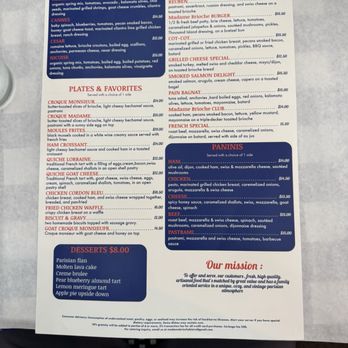 Madame Brioche Bistro - Menu - French Near Me - Conroe, Texas