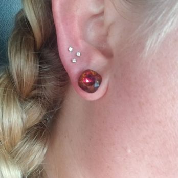 JuL Head Piercing - Upp lobe triangle piercing done by Kat - Jewelry Near Me - Alhambra, California