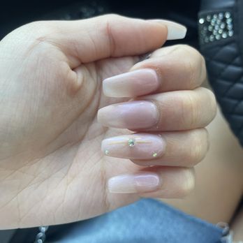Lovely Nails - Gel acrylic with a design and crystal - Nail Salons Near Me - Sea Girt, New Jersey Lovely Nails - Gel acrylic with a design and crystal - Nail Salons Near Me - Sea Girt, New Jersey