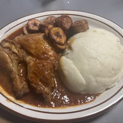 International Fuse Bar & Grill - Nsima and Stewed Chicken with Plantains