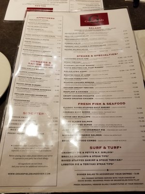 Menu photo 8 Grassfields Steak & Seafood Andover, MA