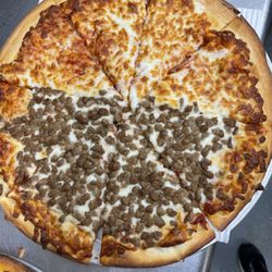 Boxcar Pizza - Half cheese half sausage