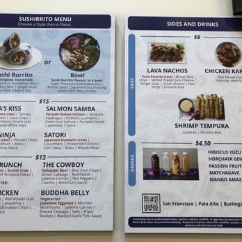 Sushirrito - Menu 12/2021 - Sushi Bars Near Me - Palo Alto, California