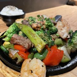 Chicken, Beef and Shrimp hibachi