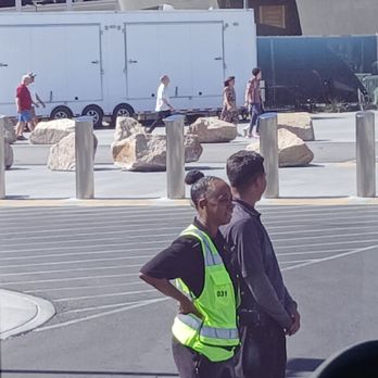 Sphere - Parking attendant & her boss making sure the bus didn't get any closer. - Stadiums & Arenas Near Me - Las Vegas, Nevada