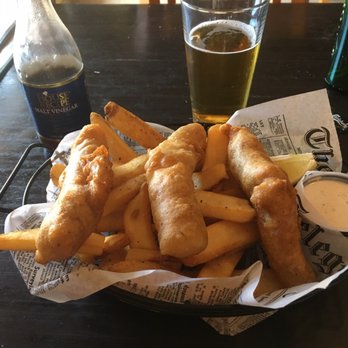 The Pub - Crispy fish 'n chips. Malt vinegar is my favorite also. So tasty! - Irish Near Me - San Diego, California