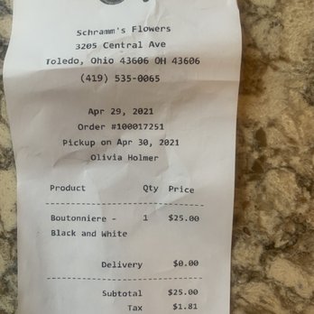 Schramm's Flowers & Gifts - Tiny boutonniere with a disproportionately large price tag. - Florists Near Me - Toledo, Ohio