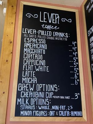 Menu photo 8 Lever Coffee Alamo, CA
