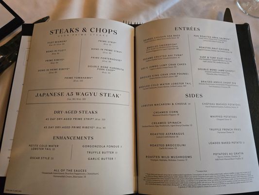 Menu photo 1 Del Frisco's Double Eagle Steakhouse Boston, MA