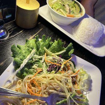 New Thai Elephant - A03. Papaya Salad and D02. Green Curry - Thai Near Me - San Mateo, California New Thai Elephant - A03. Papaya Salad and D02. Green Curry - Thai Near Me - San Mateo, California
