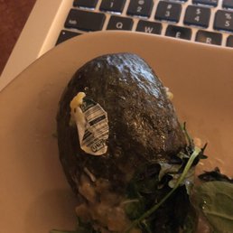 Sticker on the avocado