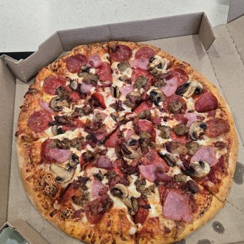 Domino's Pizza - Pizza with mushrooms, ham, Italian sausage, pepperoni bacon. - Chicken Wings Near Me - Livingston, California Domino's Pizza - Pizza with mushrooms, ham, Italian sausage, pepperoni bacon. - Chicken Wings Near Me - Livingston, California