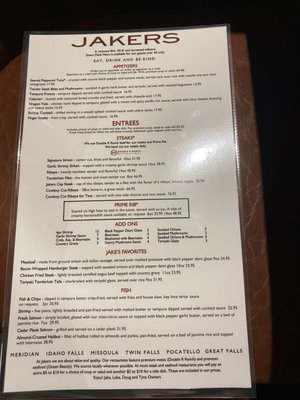 Menu photo 1 Jakers Bar and Grill Meridian, ID