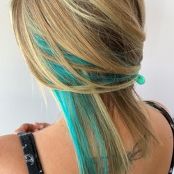 Always Perfection - Electric Blue  Peekaboos underneath Highlights! Client,is ready for her vacation! Color done by Rachael!