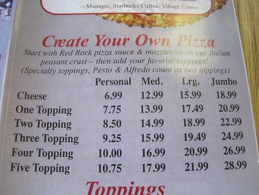 Menu photo 7 Red Rock Pizza Las Vegas, NV Menu photo 7 Red Rock Pizza Las Vegas, NV