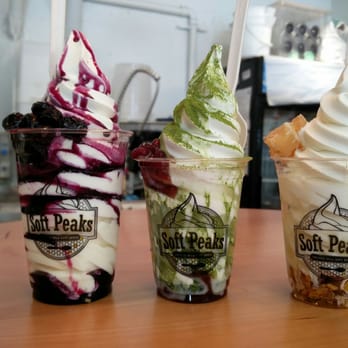 Soft Peaks - Blueberry (regular size), Matcha and Red Bean (small size), and Honey (small size). Matcha was the best of the 3, IMO. - Ice Cream & Frozen Yogurt Near Me - Vancouver, British Columbia Soft Peaks - Blueberry (regular size), Matcha and Red Bean (small size), and Honey (small size). Matcha was the best of the 3, IMO. - Ice Cream & Frozen Yogurt Near Me - Vancouver, British Columbia