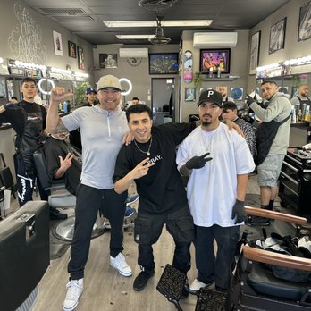 Top Shelf Barbershop - Ralph and Alex with the guys in background - Barbers Near Me - Chino, California Top Shelf Barbershop - Ralph and Alex with the guys in background - Barbers Near Me - Chino, California