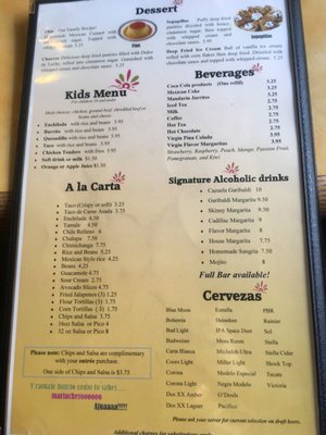 Menu photo 6 Plaza Garibaldi Seattle, WA