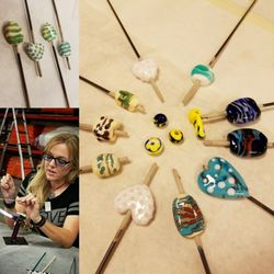 SW Art Glass - Glass made during beginner bead class (#torchwork #lampwork #flamework) at SW Art Glass. Come make something amazing. www.swartglass.com