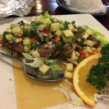 Amarin Thai Cuisine - Wild salmon with mango salsa. The salsa was great the salmon was a bit dry though. - Thai Near Me - Mountain View, California Amarin Thai Cuisine - Wild salmon with mango salsa. The salsa was great the salmon was a bit dry though. - Thai Near Me - Mountain View, California