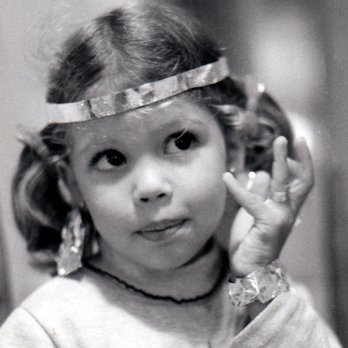 Peyton William Jewelry - The artist at age 4 circa 1977 with her first collection "Tinfoil". - Jewelry Near Me - Charleston, South Carolina Peyton William Jewelry - The artist at age 4 circa 1977 with her first collection "Tinfoil". - Jewelry Near Me - Charleston, South Carolina