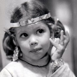 Peyton William Jewelry - The artist at age 4 circa 1977 with her first collection "Tinfoil".