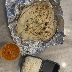 Royal India - Garlic naan, paneer tikka masala